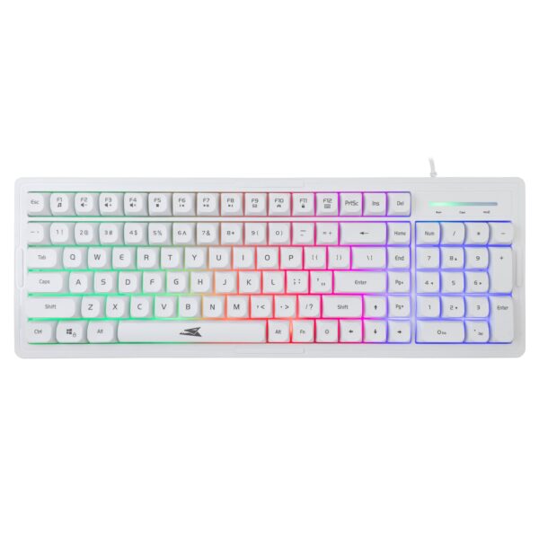Kit Tastiera 101 Tasti e Mouse USB 7200 dpi Bianco, ORCA - immagine 3