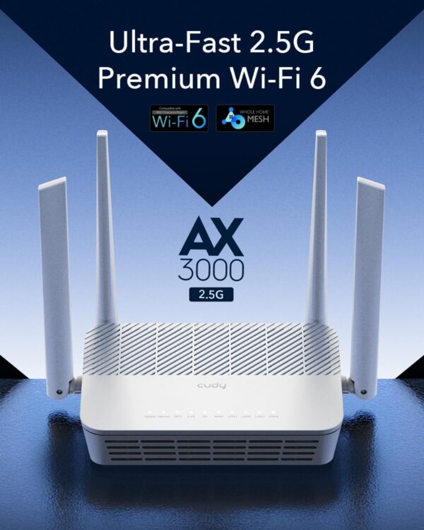 Mesh Router Wi-Fi 6 AX3000 Dual Band 2,5 Gbps WAN, WR3000H - immagine 3