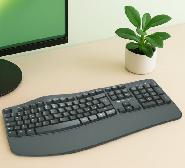 Tastiera Ergonomica Wireless Slim Design Curvo - immagine 3