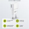 Caricatore USB 1A 5W Compatto Spina Europea Bianco - immagine 3