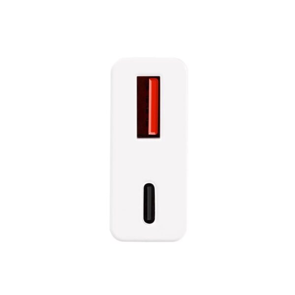Caricatore Alimentatore GaN USB-C™ (PD) + USB-A (QC) da Muro 30W Bianco - immagine 3