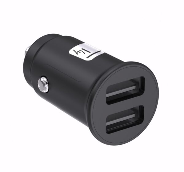 Mini Caricatore da Auto 2 Porte USB-A 5V/2.4A Nero - immagine 3