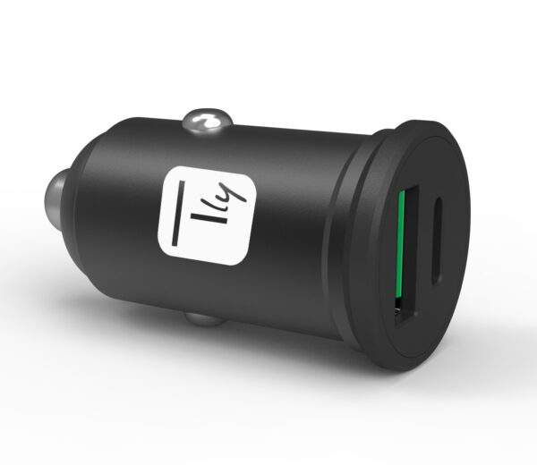 Mini Caricatore da Auto USB-A e USB-C™ 5V/4A Nero - immagine 3