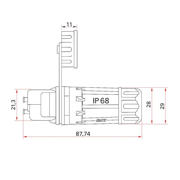 Accoppiatore Keystone da Pannello RJ45 Cat.6 STP Impermeabile IP68 - immagine 3