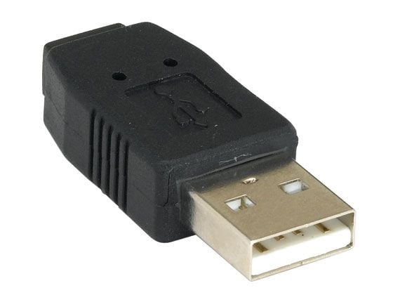 Adattatore Convertitore USB A Maschio a Mini B Femmina Nero - immagine 2