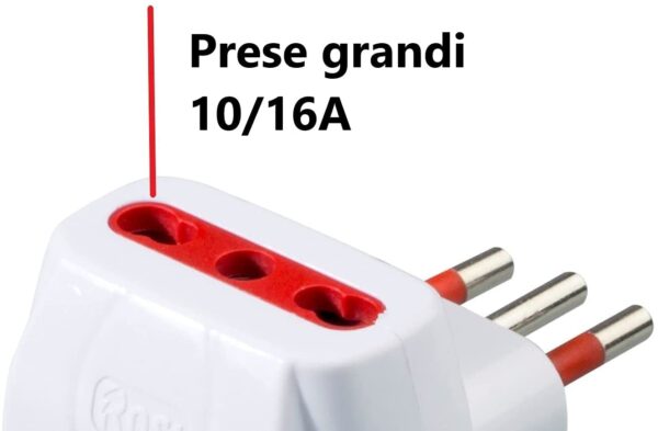 Adattatore Triplo Spina 2P+T Presa Bipasso 2P+T - immagine 3