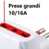 Adattatore Triplo Spina 2P+T Presa Bipasso 2P+T con Schuko - immagine 3