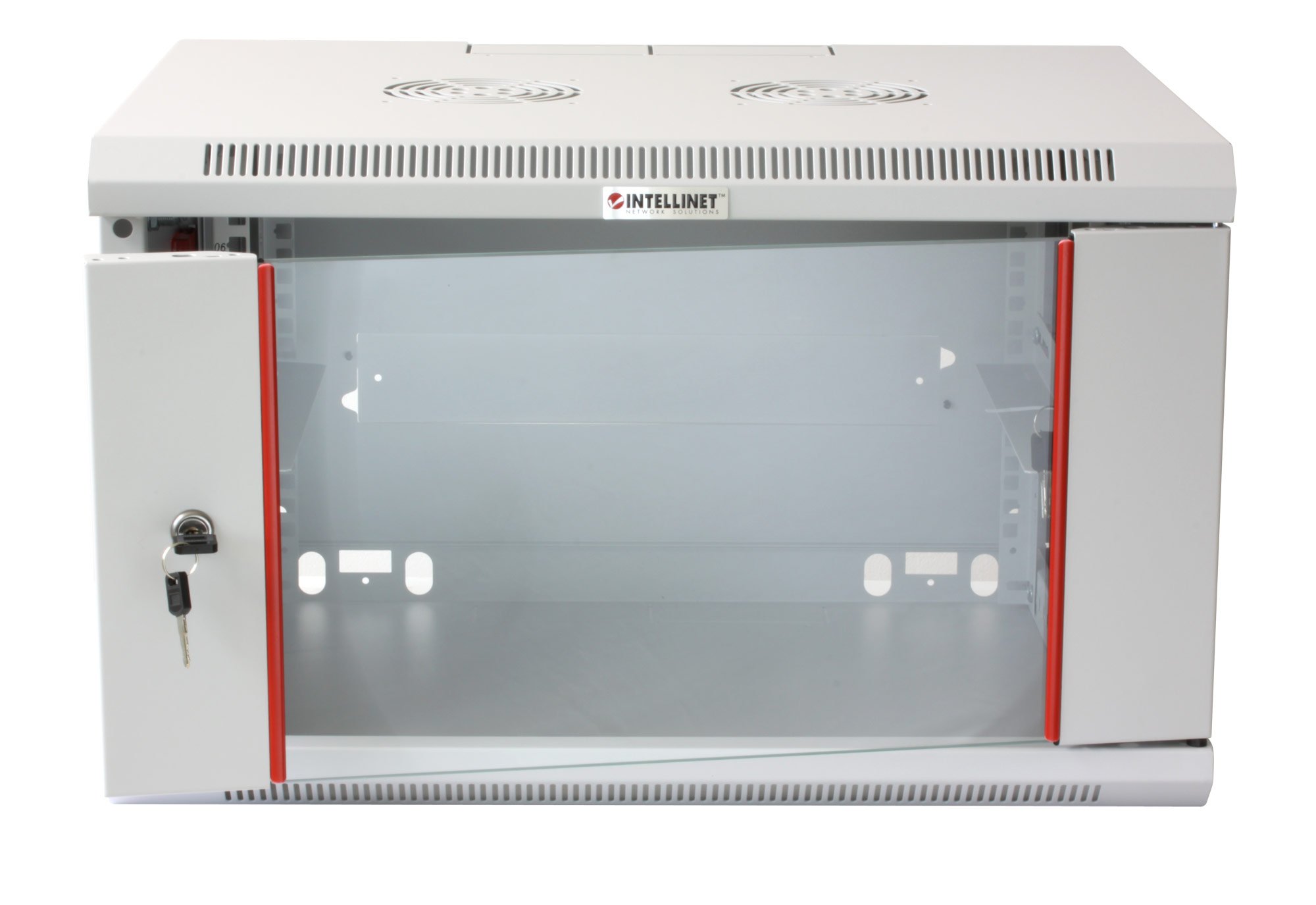 Armadio Rack 19'' a muro 6 unit&agrave; sezione unica prof. 450mm Grigio - immagine 4