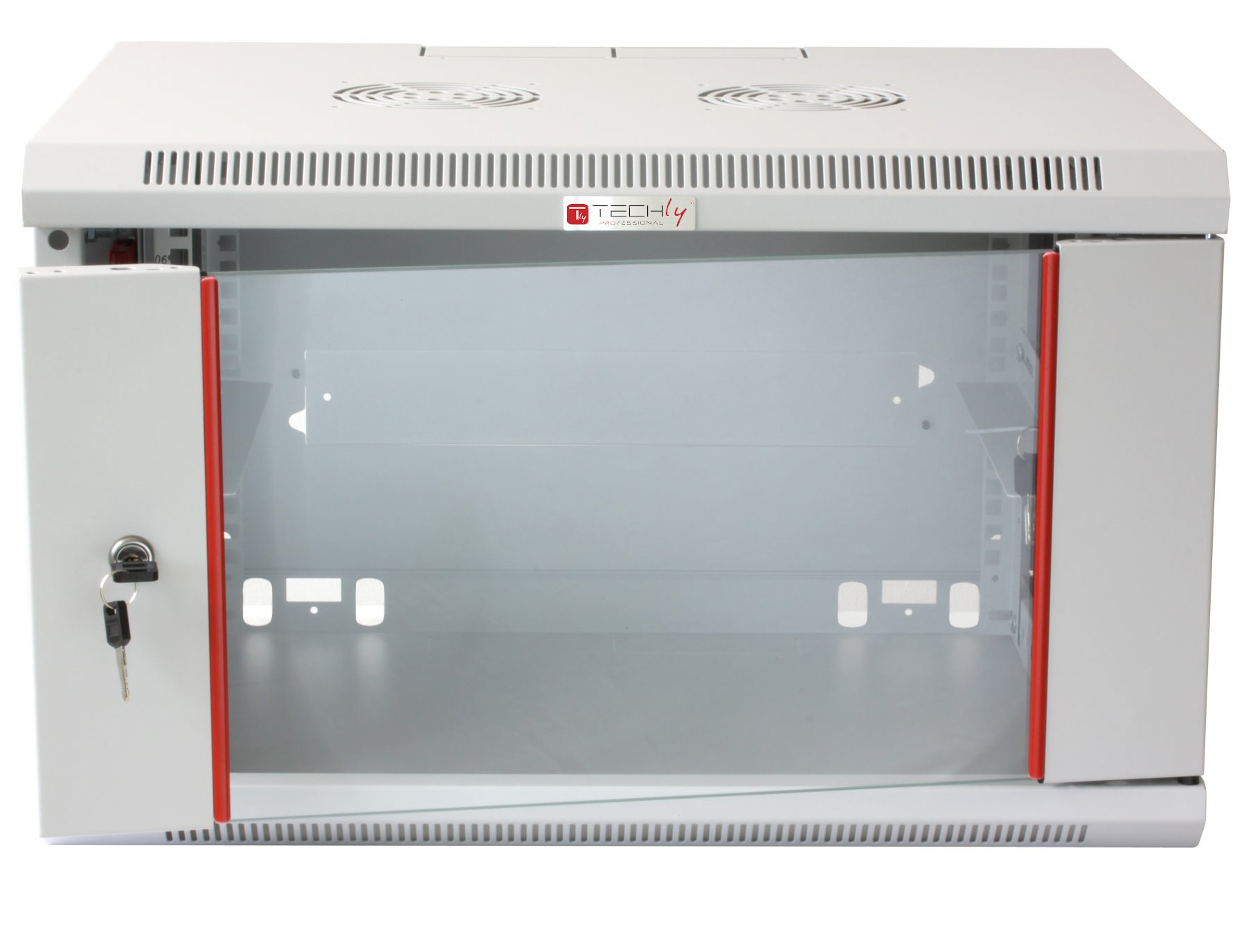 Armadio Rack 19'' a muro 9 unità sezione unica prof. 450mm Grigio - immagine 2