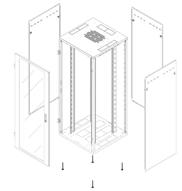 Armadio Rack NextGen 19'' 800x800 42U Nero - immagine 3