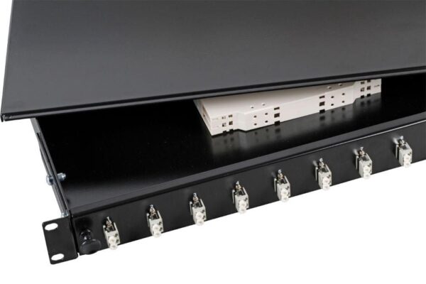 Cassetto Ottico 19'' con 12 bussole LC Duplex Multimodale OM2 Nero - immagine 3