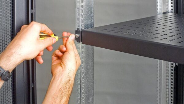Base per Armadi 19'' Ripiano a Profondità Adattabile per Server Rack 1U Nero - immagine 3