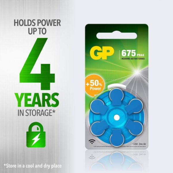 Blister 6 Batteria a Bottone PR44 ZA675 AC675 DA675, Protesi Acustiche - immagine 3