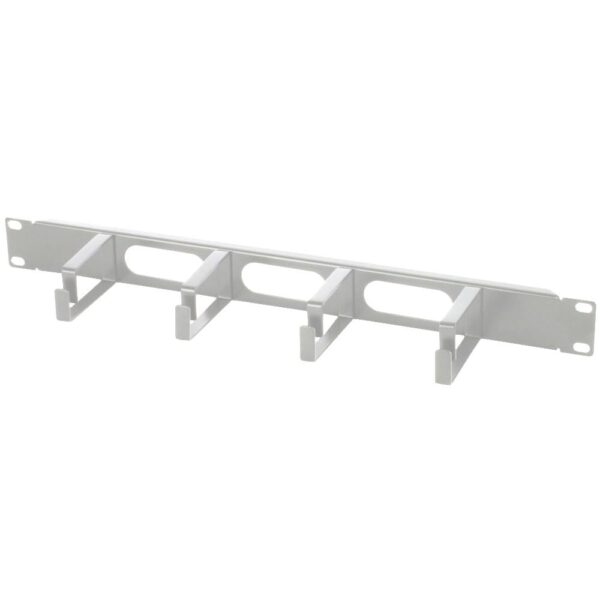 Pannello Passacavi 4 Anelli Lunghi 3 Fori 1U Grigio - immagine 2
