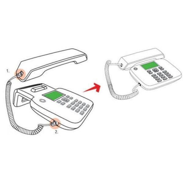 Cavo telefonico spiralato per cornetta 2mt RJ10 4P4C Nero - immagine 3