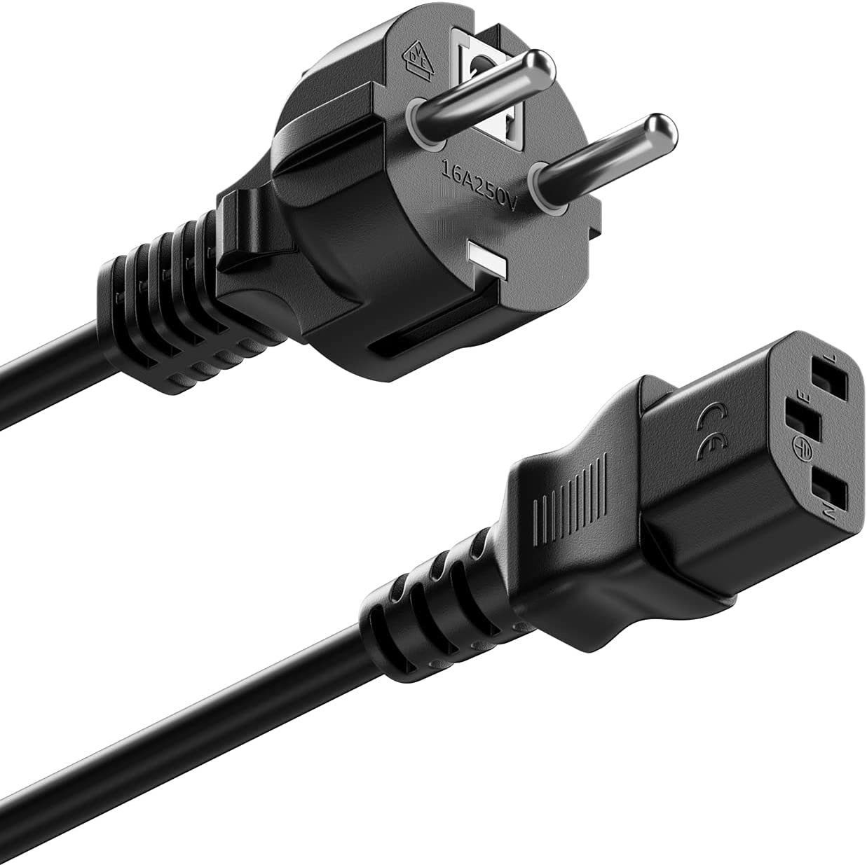 Cavo alimentazione C13 F a Schuko 1,8 mt nero - immagine 3