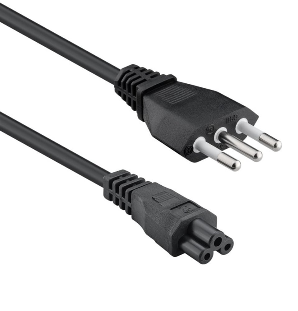 Cavo Alimentazione C5 Femmina a Spina Italiana 2,5m Nero - immagine 2