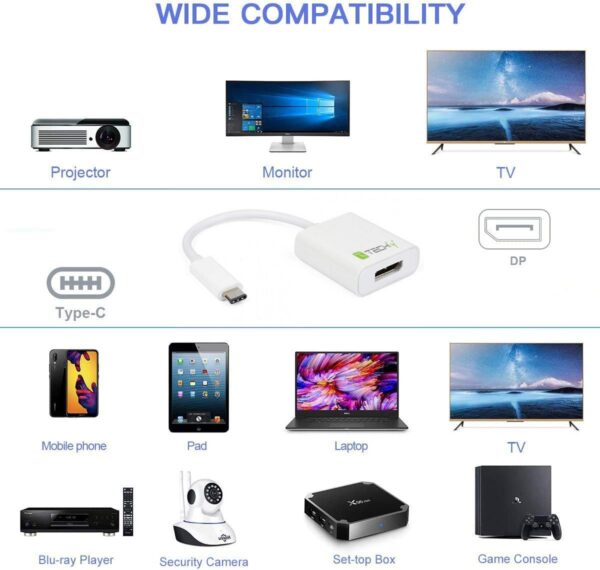 Cavo Convertitore Adattatore da USB-C™ Maschio a Displayport Femmina - immagine 3