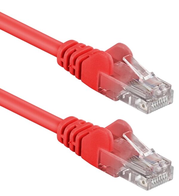 Cavo di rete Patch CCA Cat. 5e Rosso UTP 1 mt - immagine 3