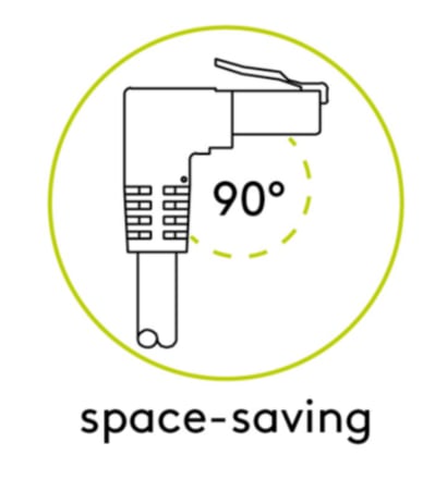 Cavo di rete Patch Connettore Angolato 90° CCA Cat. 5e UTP 5m Bianco - immagine 3