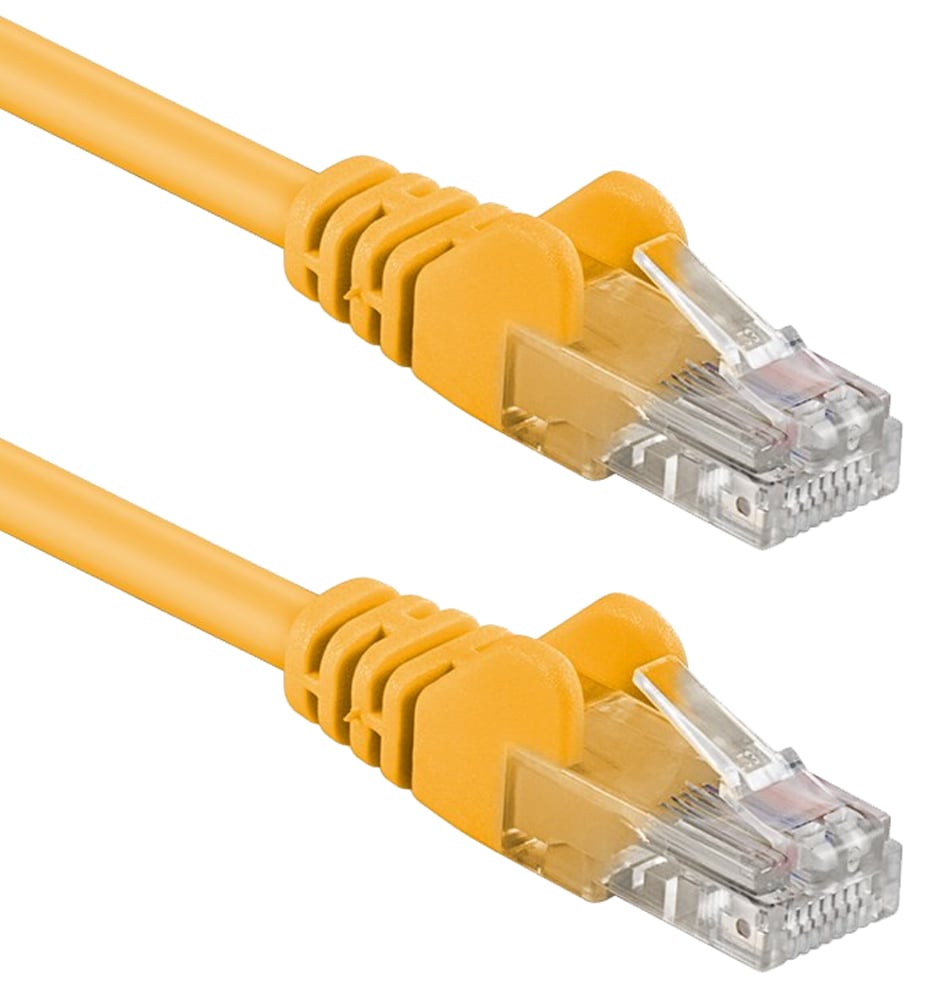 Cavo di rete Patch in Rame Cat. 6 Giallo UTP 1 mt - immagine 3