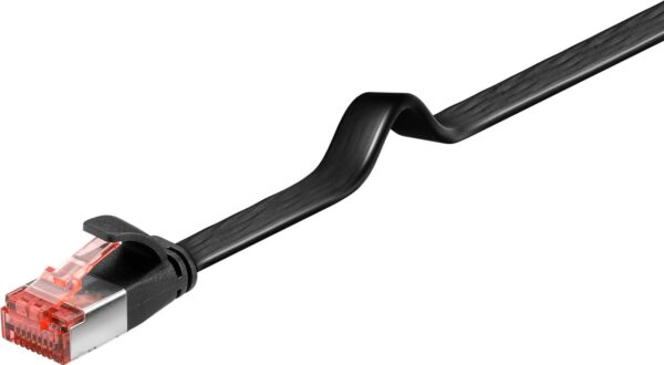 Cavo di Rete Patch Piatto in Rame Cat.6 U/FTP 3,0m Nero - immagine 3