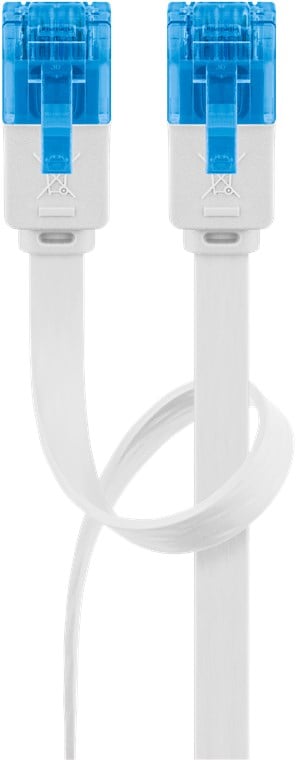 Cavo di rete Patch piatto in Rame Cat.6A U/UTP Bianco 0,5m - immagine 2