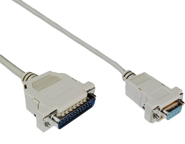 Cavo null modem 25 DB Maschio 9 DB Femmina 1,80 mt - immagine 2
