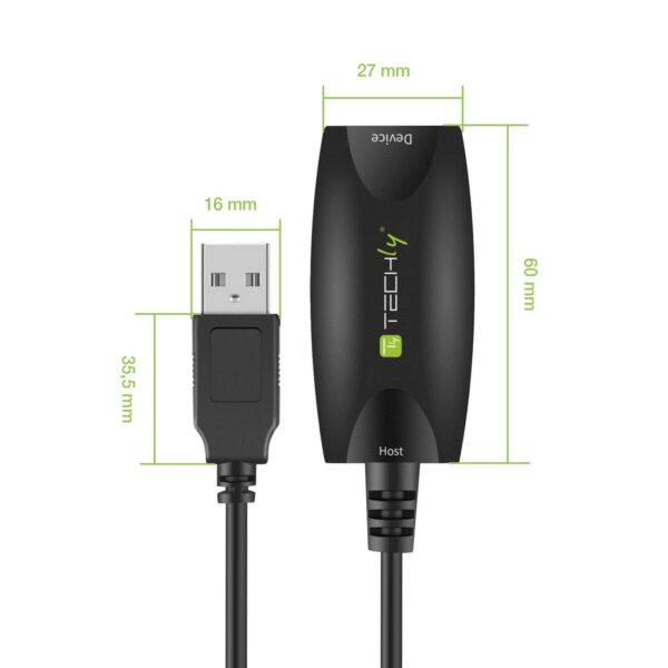 Cavo Prolunga Attivo USB3.0 SuperSpeed 5Gbps 5m Nero - immagine 2