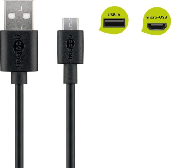 Cavo USB 2.0 Spiralato A maschio/microB 5 pin maschio 1m Nero - immagine 3