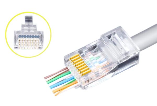 Confezione 50 Plug modulari RJ45 passanti Cat5e FastCrimp - immagine 3