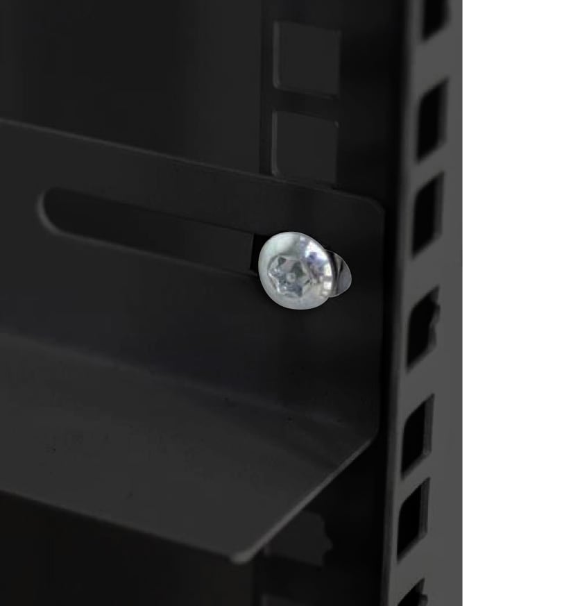 Coppia staffe a L Laterale per Rack 19'' a Muro Prof. 600mm Nero - immagine 3