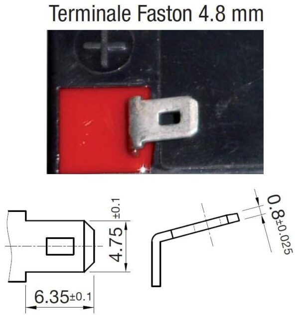 Batteria al Piombo 6V 4,5Ah (Faston 4,8mm) - immagine 3