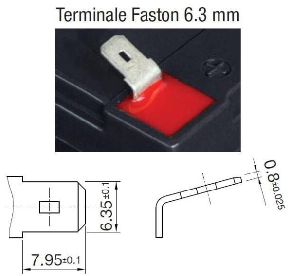 Batteria al Piombo 12V 9Ah (Faston 6,3mm) - immagine 3