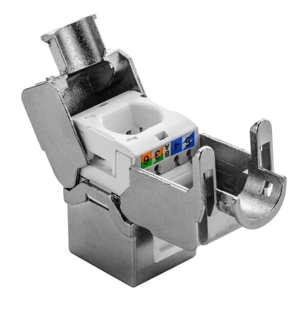 Frutto Keystone RJ45 Cat6A 10Gigabit STP 180° Tooless Slim - immagine 3