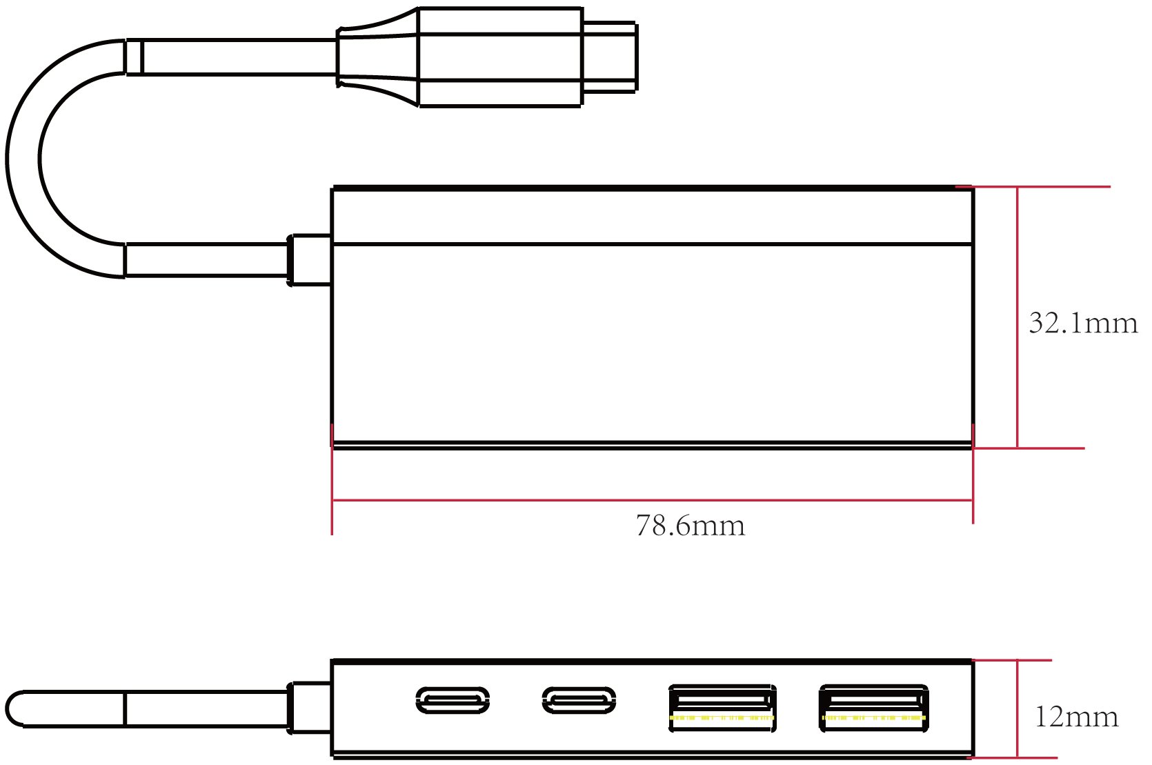 Hub USB3.2 2 Porte USB-A e 2 Porte USB-C™ - immagine 3