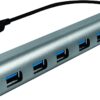 Hub USB 3.0 SuperSpeed 7 porte Alluminio Silver - immagine 3