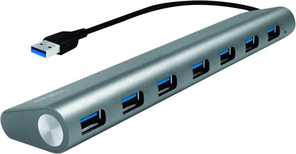 Hub USB 3.0 SuperSpeed 7 porte Alluminio Silver - immagine 3