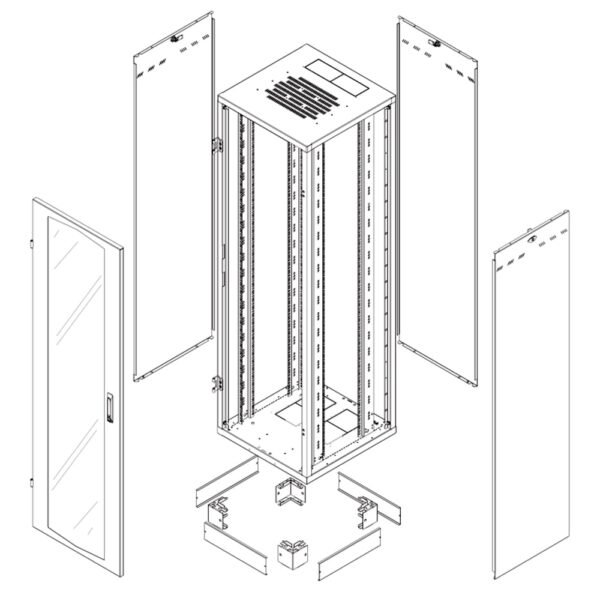 Armadio Rack NextGen 19'' 600x600 27U Grigio - immagine 3
