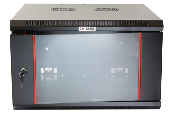 Armadio Rack 19'' a muro 9 unità sezione unica prof. 450 Nero - immagine 3