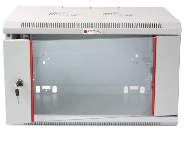 Armadio Rack 19'' a muro 12 unità sezione unica prof. 600mm Grigio - immagine 2