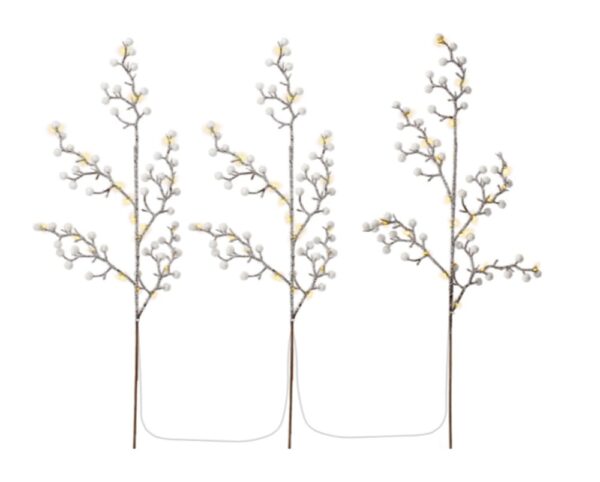 Set di 3 Alberi Luminosi con 75 LED Bianco Caldo IP44 - immagine 3