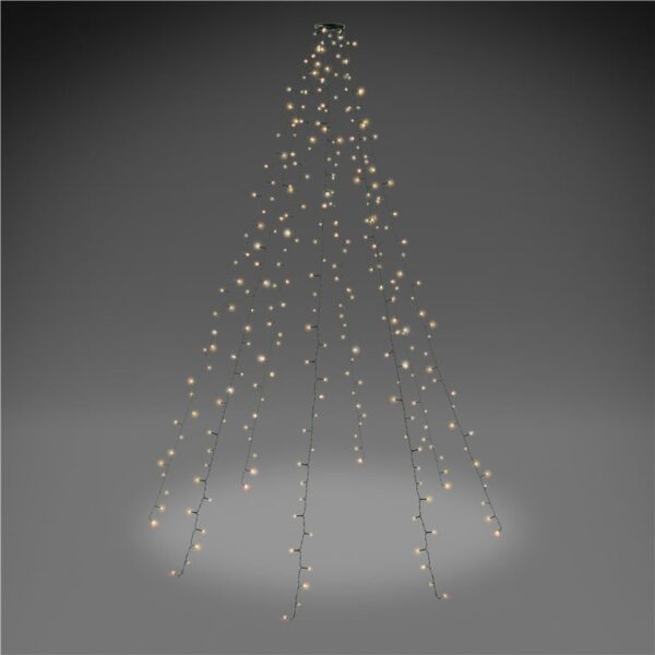 Catena Luminosa 280 Luci LED IP44 Bianco Caldo per Albero con Anello - immagine 3