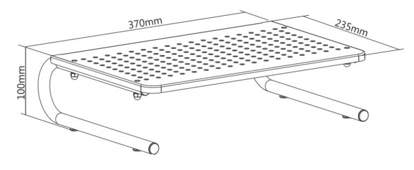 Stand Supporto da Scrivania per Monitor Notebook in Metallo 370mm Nero - immagine 3