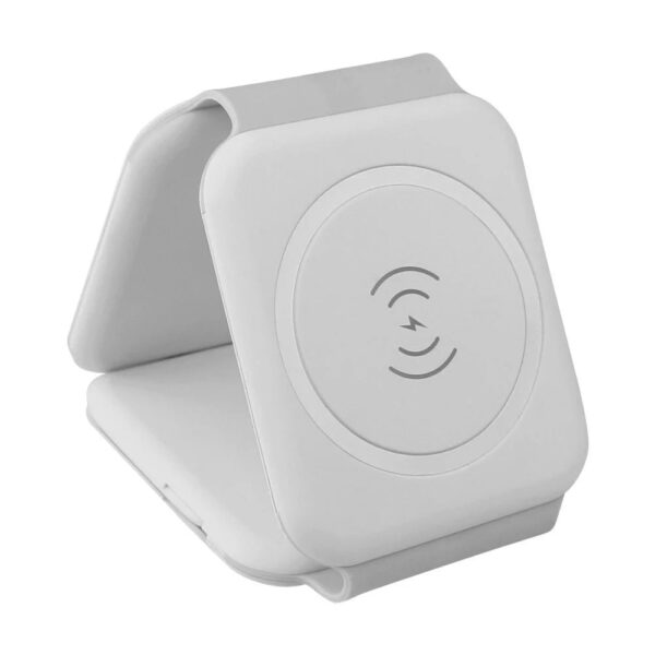 Stazione di Ricarica Wireless Qi Magnetica Pieghevole per Smartphone e Smartwatch - immagine 3