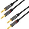 Cavo per Altoparlanti 2x2 Spinotti a Banana Nylon Nero 3 metri - immagine 3
