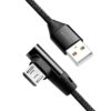 Cavo USB Micro-B Maschio Angolato/USB-A Maschio Dritto 0,3 metri Nero - immagine 2