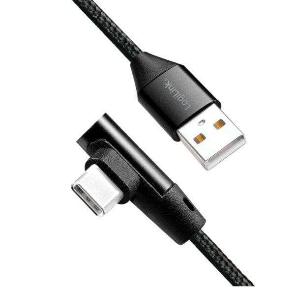 Cavo HighSpeed USB-C™ Maschio Angolato/USB-A Maschio Dritto 1m Nero - immagine 2