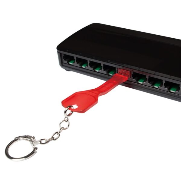 Blocca porte RJ45 rosso 10 serrature e 1 chiave - immagine 3