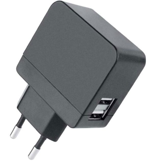 Caricatore 2 USB 2,1A Compatto Spina Europea 2 pin Nero - immagine 3